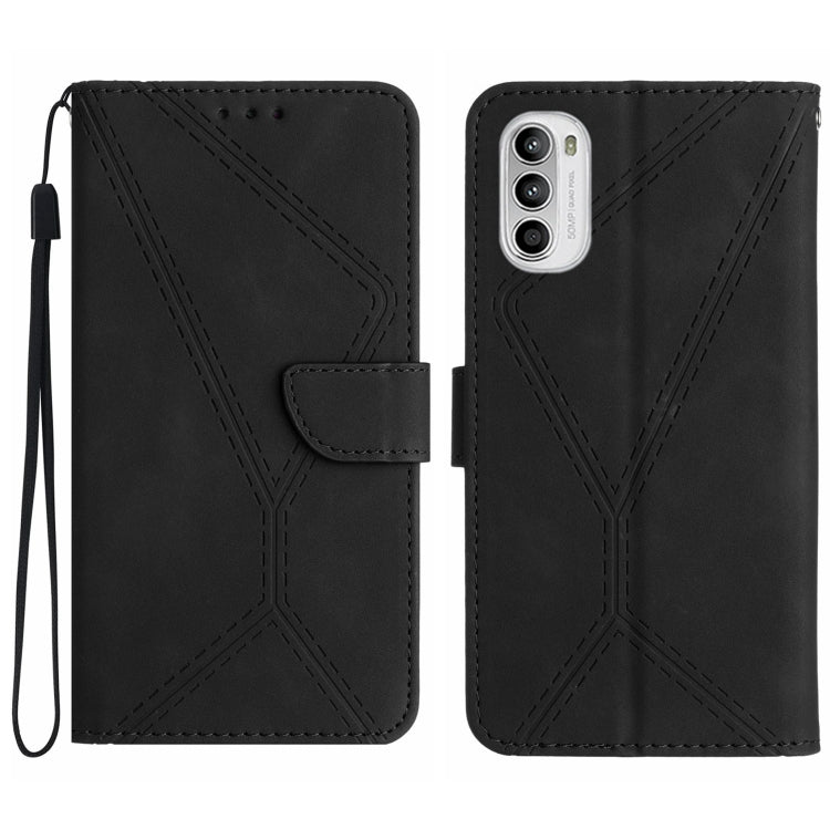 For Motorola Moto G52J Stitching Embossed Leather Phone Case(Black) - free shipping - PMC TechLife - Order now!