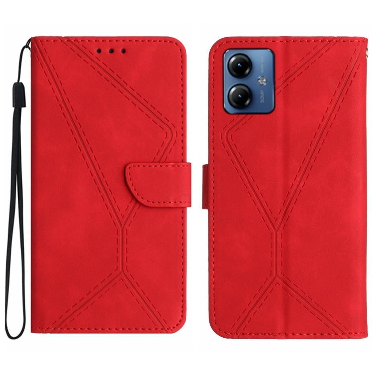 For Motorola Moto G14 Stitching Embossed Leather Phone Case(Red) - free shipping - PMC TechLife - Order now!