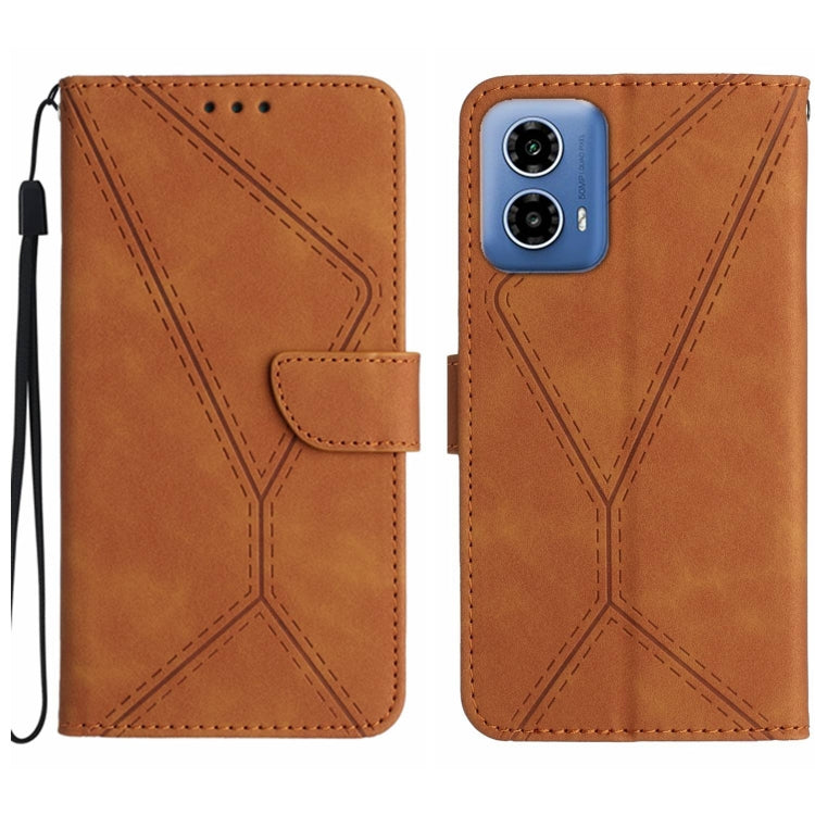 For Motorola Moto G85 5G Stitching Embossed Leather Phone Case(Brown) - free shipping - PMC TechLife - Order now!
