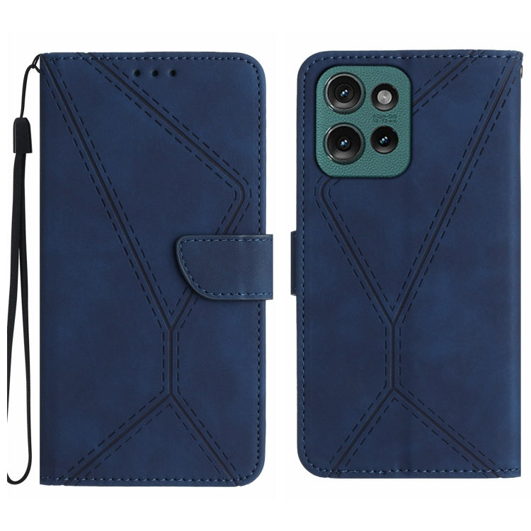 For Motorola Edge 50 5G Stitching Embossed Leather Phone Case(Blue) - free shipping - PMC TechLife - Order now!