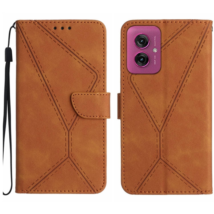 For Motorola Moto G55 5G Stitching Embossed Leather Phone Case(Brown) - free shipping - PMC TechLife - Order now!
