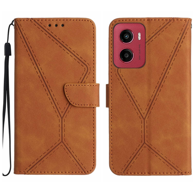 For Motorola Moto G05 Stitching Embossed Leather Phone Case(Brown) - free shipping - PMC TechLife - Order now!