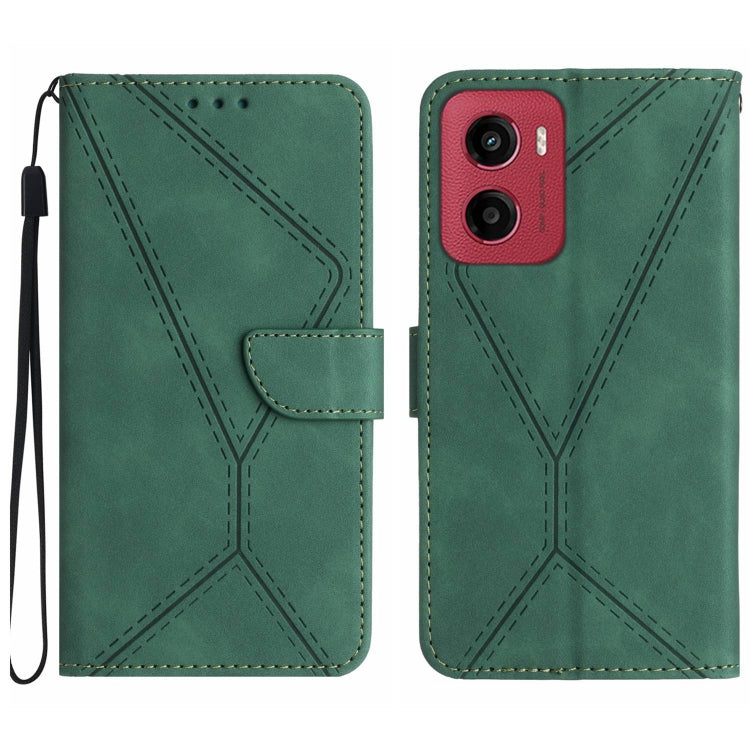 For Motorola Moto G05 Stitching Embossed Leather Phone Case(Green) - free shipping - PMC TechLife - Order now!
