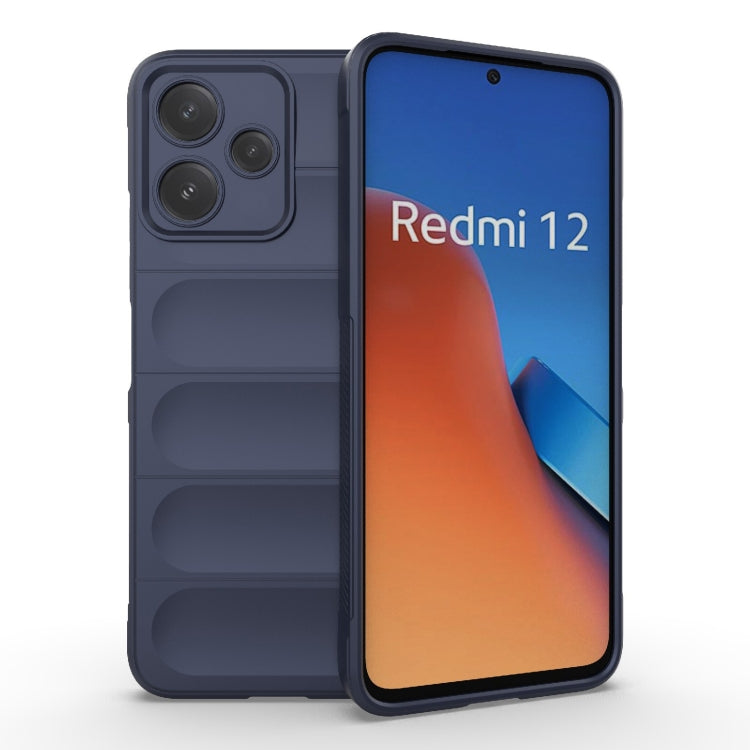 For Xiaomi Redmi 12 5G Magic Shield TPU + Flannel Phone Case(Dark Blue) - Xiaomi Cases by PMC Jewellery | Online Shopping South Africa | PMC Jewellery | Buy Now Pay Later Mobicred