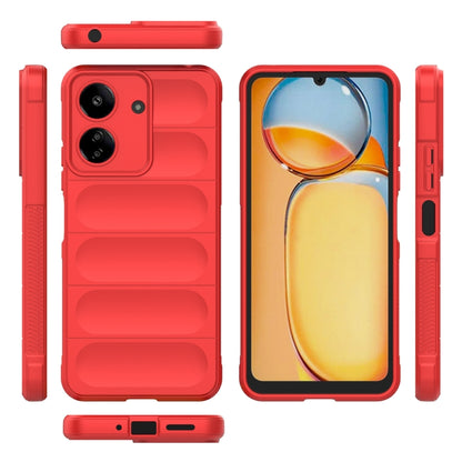 For Xiaomi Redmi 13C 4G Global Magic Shield TPU + Flannel Phone Case(Red) - 13C Cases by PMC Jewellery | Online Shopping South Africa | PMC Jewellery | Buy Now Pay Later Mobicred