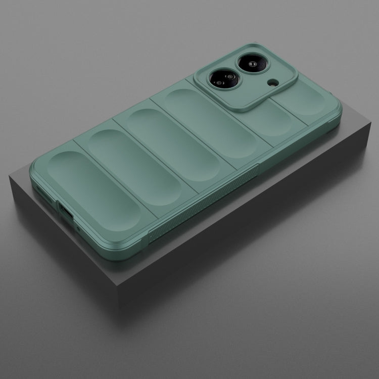For Xiaomi Redmi 13C 4G Global Magic Shield TPU + Flannel Phone Case(Dark Green) - 13C Cases by PMC TechLife | Online Shopping South Africa | PMC TechLife | Buy Now Pay Later Mobicred