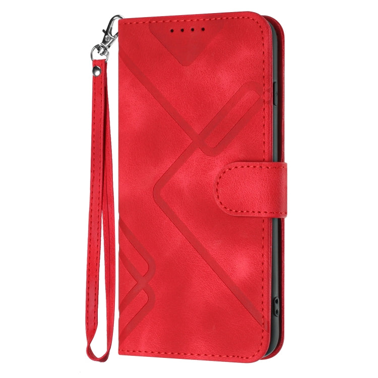 For Realme 7 / Narzo 20 Pro Line Pattern Skin Feel Leather Phone Case(Red) - Realme Cases by PMC Jewellery | Online Shopping South Africa | PMC Jewellery | Buy Now Pay Later Mobicred