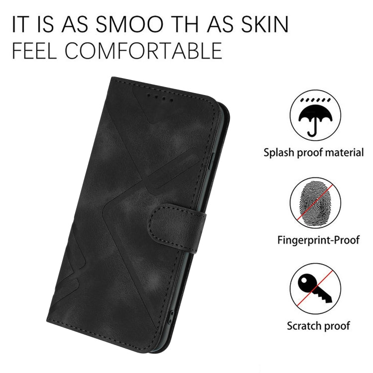 For OPPO A79 Line Pattern Skin Feel Leather Phone Case(Black) - OPPO Cases by PMC TechLife | Online Shopping South Africa | PMC TechLife