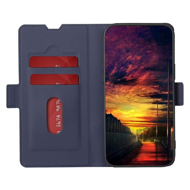 For Huawei Pura 70 5G Twill Texture Side Button Leather Phone Case(Blue) - Huawei Cases by PMC Jewellery | Online Shopping South Africa | PMC Jewellery | Buy Now Pay Later Mobicred