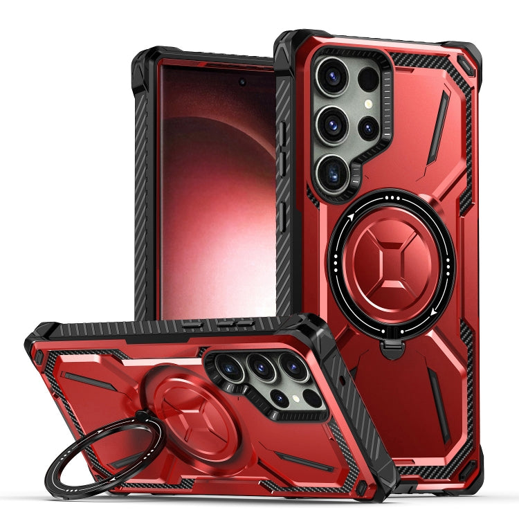 For Samsung Galaxy S24 Ultra 5G Armor Series Holder Phone Case(Red) - Galaxy S24 Ultra 5G Cases by PMC TechLife | Online Shopping South Africa | PMC TechLife