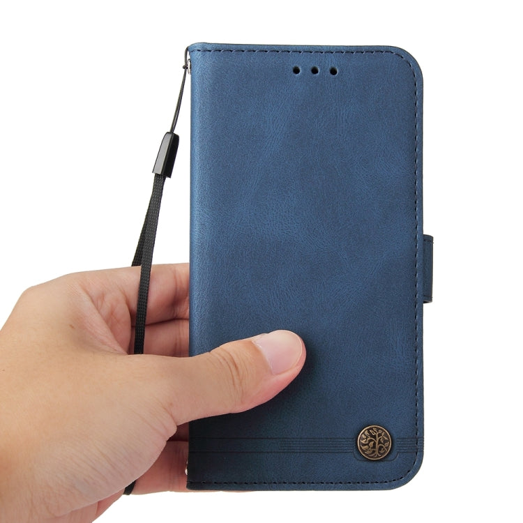 For Honor Magic6 Pro Skin Feel Life Tree Metal Button Leather Phone Case(Blue) - Honor Cases by PMC Jewellery | Online Shopping South Africa | PMC Jewellery | Buy Now Pay Later Mobicred