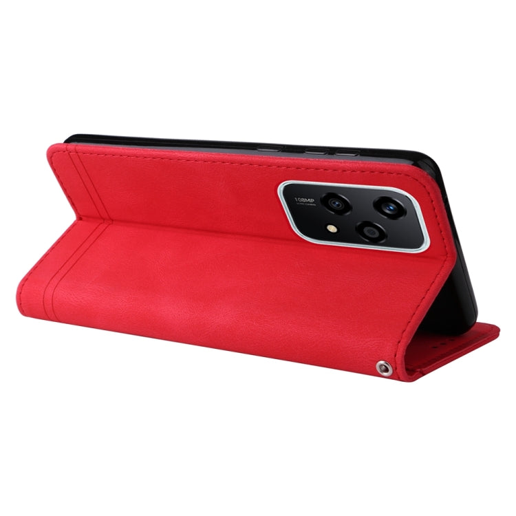 For Honor 200 Lite Global Skin Feel Life Tree Metal Button Leather Phone Case(Red) - Honor Cases by PMC TechLife | Online Shopping South Africa | PMC TechLife | Buy Now Pay Later Mobicred