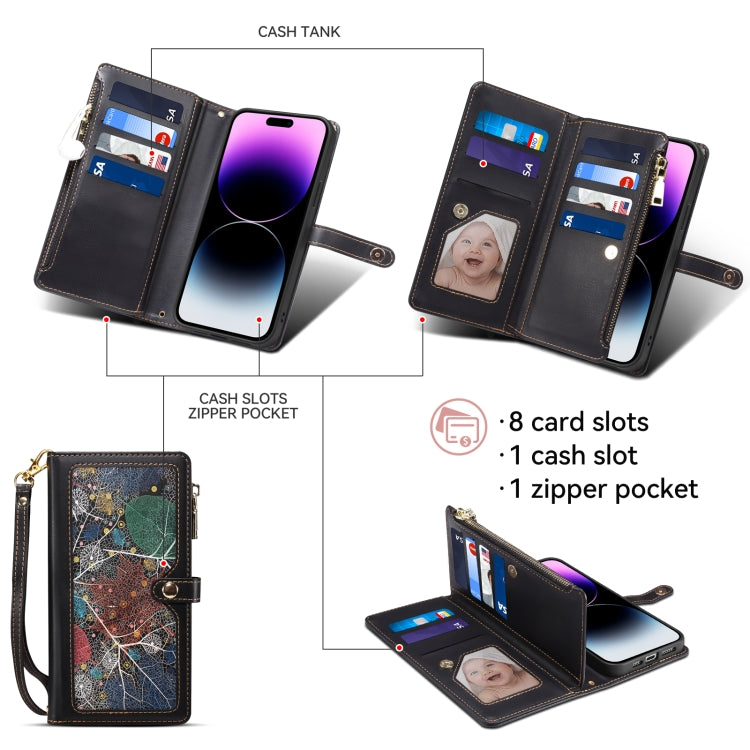 For Google Pixel 8 Pro ESEBLE Star Series Lanyard Zipper Wallet RFID Leather Case(Black) - Google Cases by ESEBLE | Online Shopping South Africa | PMC TechLife | Buy Now Pay Later Mobicred