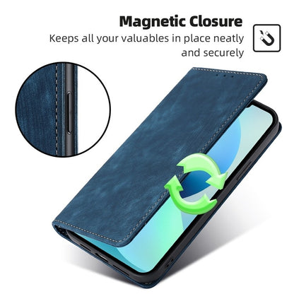 For Huawei Pura 70 Pro / Pro+ RFID Anti-theft Brush Magnetic Leather Phone Case(Blue) - Huawei Cases by PMC Jewellery | Online Shopping South Africa | PMC Jewellery | Buy Now Pay Later Mobicred