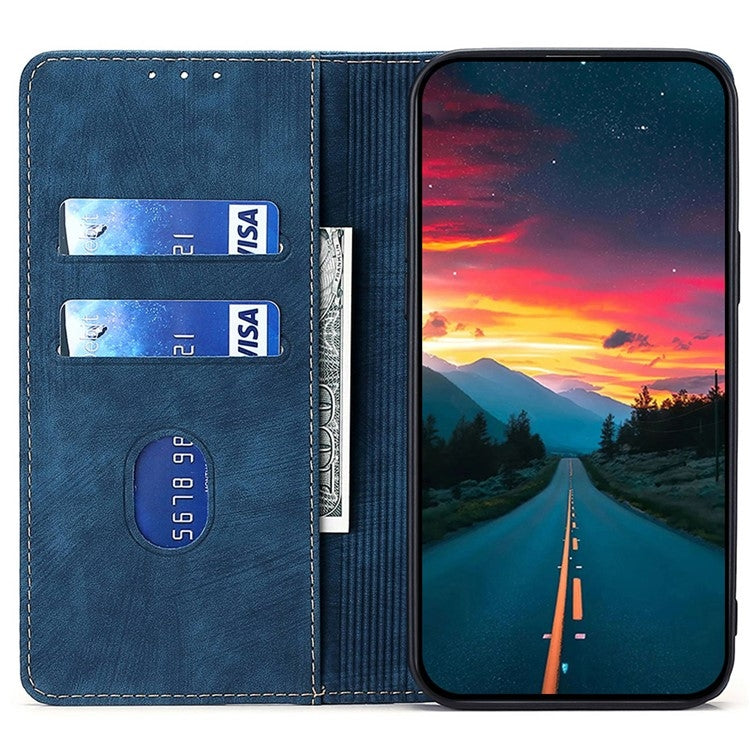 For Huawei Pura 70 Ultra RFID Anti-theft Brush Magnetic Leather Phone Case(Blue) - Huawei Cases by PMC Jewellery | Online Shopping South Africa | PMC Jewellery | Buy Now Pay Later Mobicred