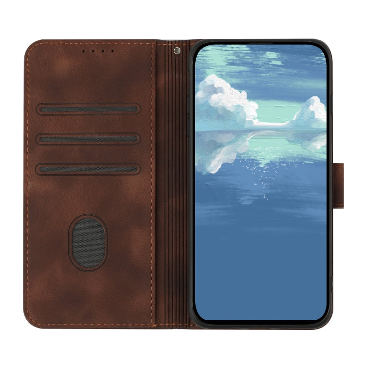 For Xiaomi Redmi K70 Line Pattern Skin Feel Leather Phone Case(Coffee) - K70 Cases by PMC TechLife | Online Shopping South Africa | PMC TechLife | Buy Now Pay Later Mobicred