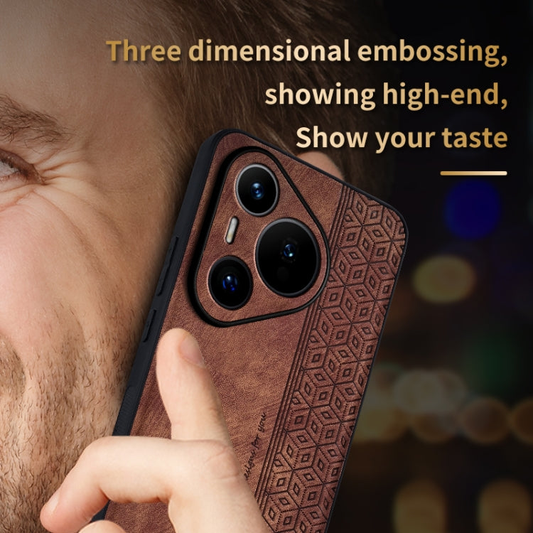 For Huawei Pura 70 AZNS 3D Embossed Skin Feel Phone Case(Brown) - Huawei Cases by AZNS | Online Shopping South Africa | PMC Jewellery | Buy Now Pay Later Mobicred