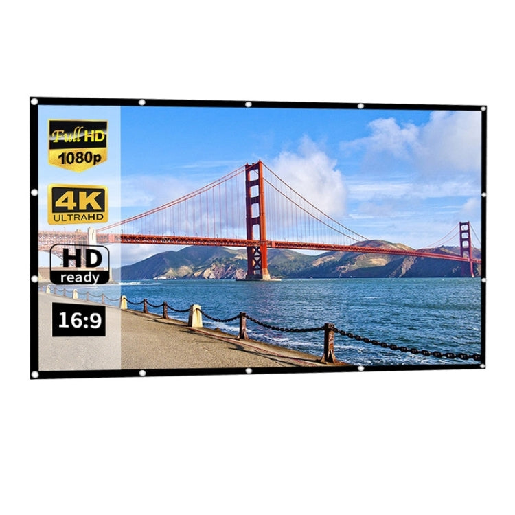 Simple Folding Thin Polyester Projector Film Curtain, Size:150 inch 16:9 - Film Curtains by PMC TechLife | Online Shopping South Africa | PMC TechLife | Buy Now Pay Later Mobicred