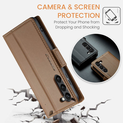 For Samsung Galaxy S23+ 5G CaseMe 023 Butterfly Buckle Litchi Texture RFID Anti-theft Leather Phone Case(Brown) - Galaxy Phone Cases by CaseMe | Online Shopping South Africa | PMC Jewellery | Buy Now Pay Later Mobicred