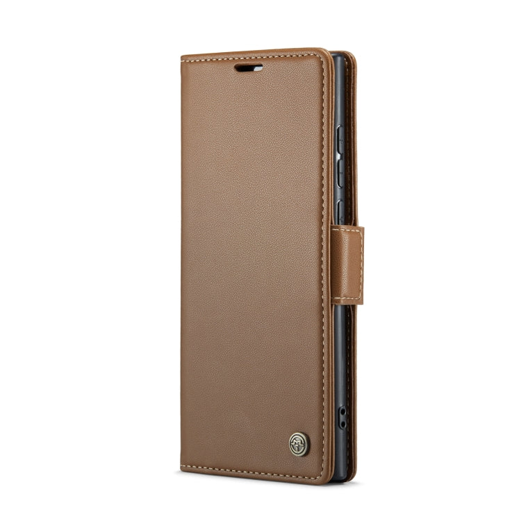 For Samsung Galaxy S23 Ultra 5G CaseMe 023 Butterfly Buckle Litchi Texture RFID Anti-theft Leather Phone Case(Brown) - Galaxy Phone Cases by CaseMe | Online Shopping South Africa | PMC Jewellery | Buy Now Pay Later Mobicred