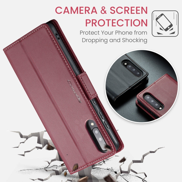 For Samsung Galaxy A30s / A50s / A50 CaseMe 023 Butterfly Buckle Litchi Texture RFID Anti-theft Leather Phone Case(Wine Red) - Galaxy Phone Cases by CaseMe | Online Shopping South Africa | PMC Jewellery | Buy Now Pay Later Mobicred