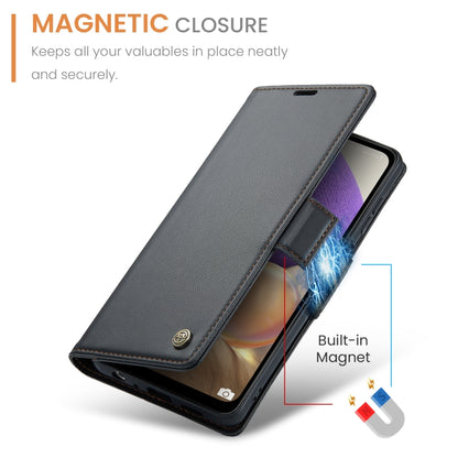 For Samsung Galaxy A32 5G / M32 5G CaseMe 023 Butterfly Buckle Litchi Texture RFID Anti-theft Leather Phone Case(Black) - Galaxy Phone Cases by CaseMe | Online Shopping South Africa | PMC Jewellery | Buy Now Pay Later Mobicred