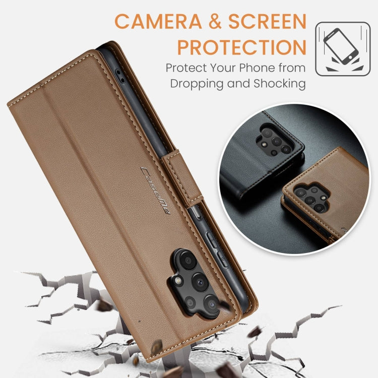 For Samsung Galaxy A13 4G/5G/A04s/A04/M13 5G CaseMe 023 Butterfly Buckle Litchi Texture RFID Anti-theft Leather Phone Case(Brown) - Galaxy Phone Cases by CaseMe | Online Shopping South Africa | PMC Jewellery | Buy Now Pay Later Mobicred