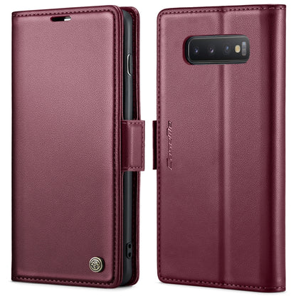 For Samsung Galaxy S10 CaseMe 023 Butterfly Buckle Litchi Texture RFID Anti-theft Leather Phone Case(Wine Red) - Galaxy Phone Cases by CaseMe | Online Shopping South Africa | PMC Jewellery | Buy Now Pay Later Mobicred