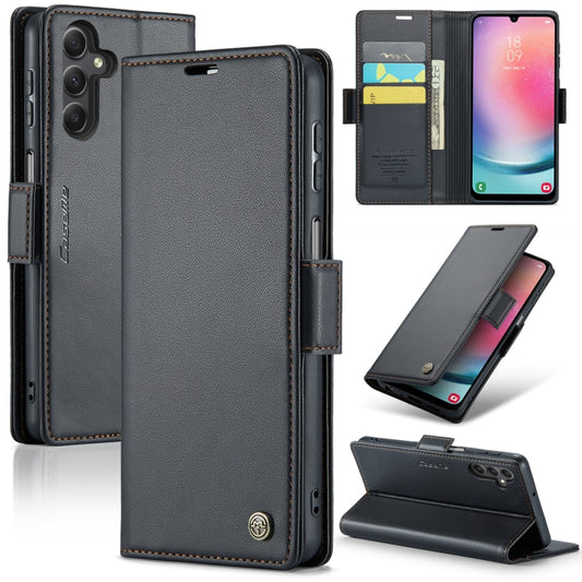 For Samsung Galaxy A24 4G CaseMe 023 Butterfly Buckle Litchi Texture RFID Anti-theft Leather Phone Case(Black) - Galaxy Phone Cases by CaseMe | Online Shopping South Africa | PMC Jewellery | Buy Now Pay Later Mobicred