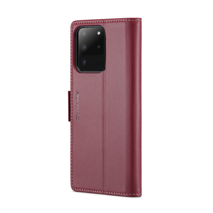 For Samsung Galaxy S20 Ultra CaseMe 023 Butterfly Buckle Litchi Texture RFID Anti-theft Leather Phone Case(Wine Red) - Galaxy Phone Cases by CaseMe | Online Shopping South Africa | PMC Jewellery | Buy Now Pay Later Mobicred