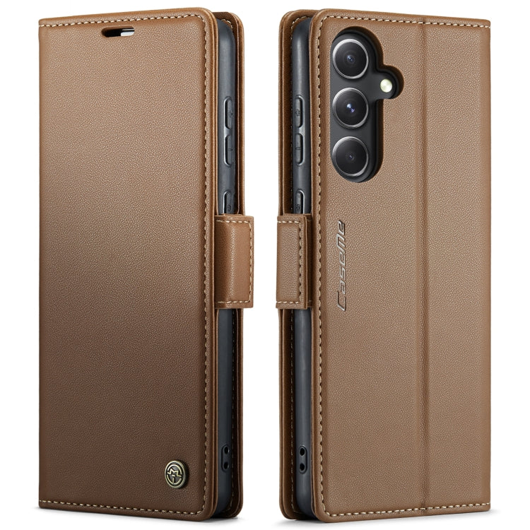 For Samsung Galaxy S23 FE 5G CaseMe 023 Butterfly Buckle Litchi Texture RFID Anti-theft Leather Phone Case(Brown) - Galaxy Phone Cases by CaseMe | Online Shopping South Africa | PMC Jewellery | Buy Now Pay Later Mobicred