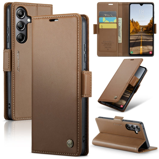 For Samsung Galaxy A05s CaseMe 023 Butterfly Buckle Litchi Texture RFID Anti-theft Leather Phone Case(Brown) - Galaxy Phone Cases by CaseMe | Online Shopping South Africa | PMC Jewellery | Buy Now Pay Later Mobicred