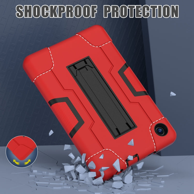 For TCL Tab 8 LE / WiFi Contrast Color Silicone Hybrid PC Tablet Case with Holder(Red Black) - Others by PMC TechLife | Online Shopping South Africa | PMC TechLife | Buy Now Pay Later Mobicred