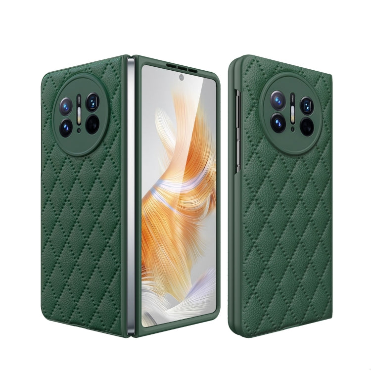 For Huawei Mate X3 Diamond Lattice Integrated Leather Phone Case(Green) - Huawei Cases by PMC TechLife | Online Shopping South Africa | PMC TechLife | Buy Now Pay Later Mobicred