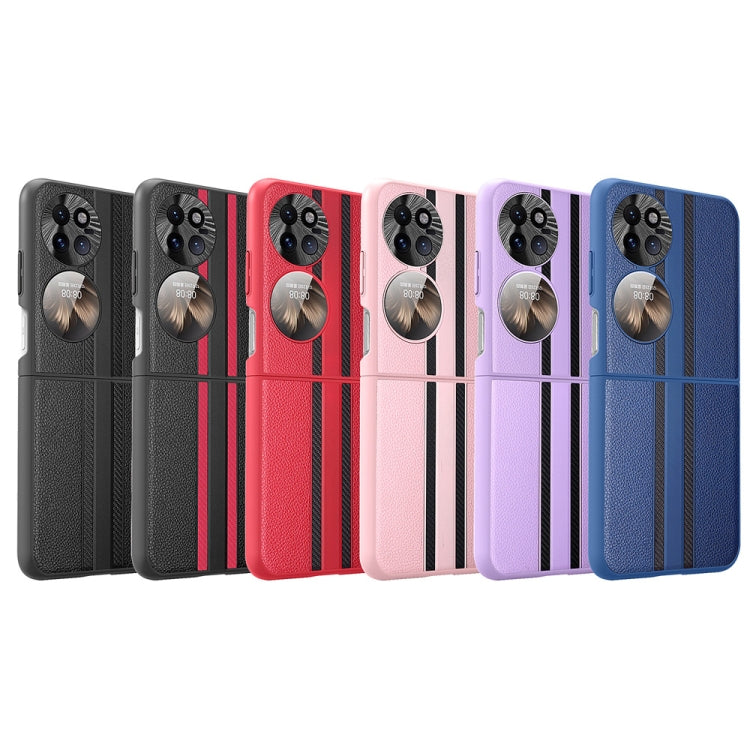 For Huawei P50 Pocket  Litchi Texture PU Shockproof Phone Case(Purple) - Huawei Cases by PMC TechLife | Online Shopping South Africa | PMC TechLife | Buy Now Pay Later Mobicred