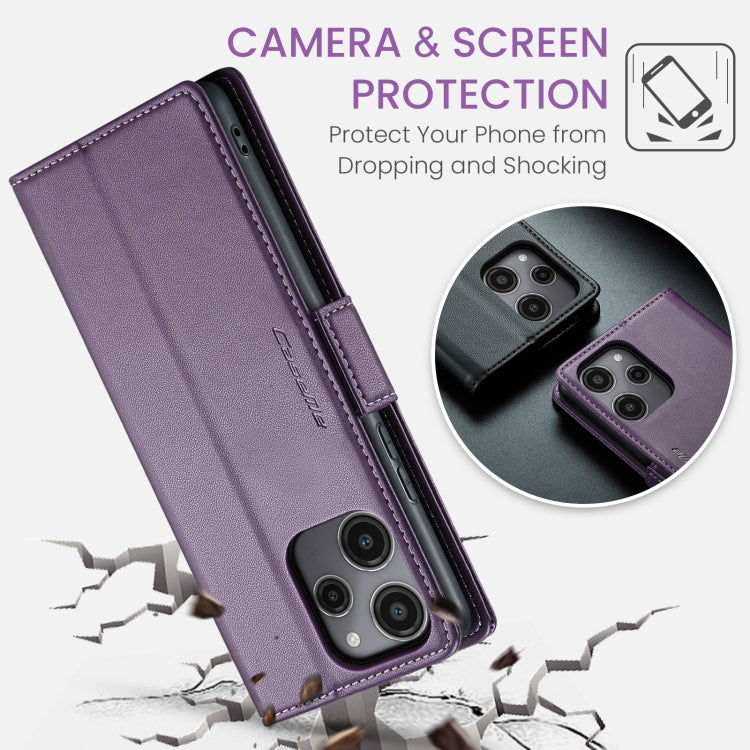 For Xiaomi Redmi 12 4G／12 5G／Note 12R／POCO M6 Pro 5G CaseMe 023 Butterfly Buckle Litchi Texture RFID Anti-theft Leather Phone Case(Pearly Purple) - Xiaomi Cases by CaseMe | Online Shopping South Africa | PMC Jewellery | Buy Now Pay Later Mobicred