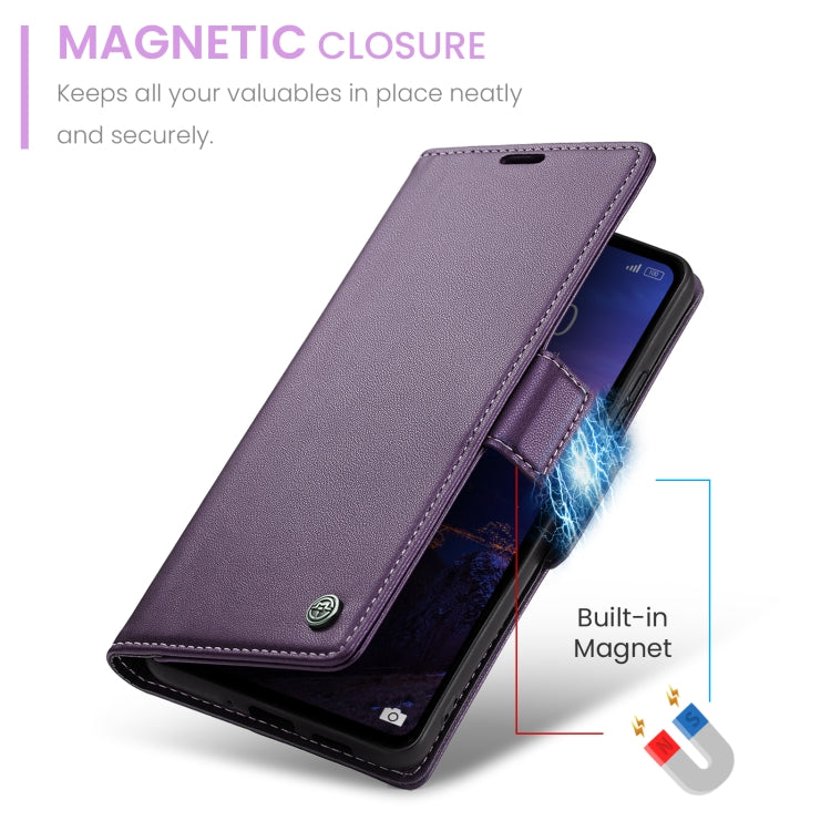 For Xiaomi Redmi 12 4G／12 5G／Note 12R／POCO M6 Pro 5G CaseMe 023 Butterfly Buckle Litchi Texture RFID Anti-theft Leather Phone Case(Pearly Purple) - Xiaomi Cases by CaseMe | Online Shopping South Africa | PMC Jewellery | Buy Now Pay Later Mobicred