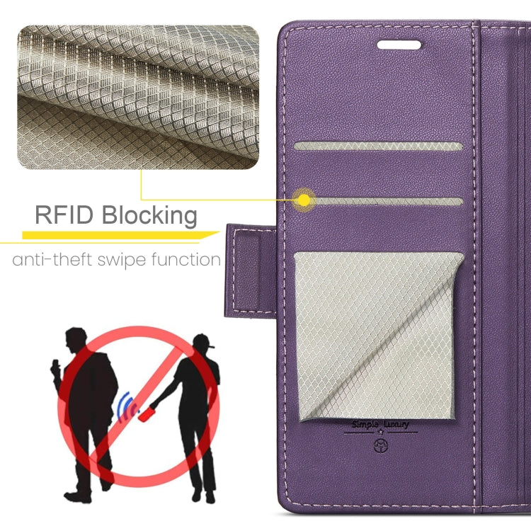 For Xiaomi Redmi 13C 4G / 13C 5G CaseMe 023 Butterfly Buckle Litchi Texture RFID Anti-theft Leather Phone Case(Pearly Purple) - Xiaomi Cases by CaseMe | Online Shopping South Africa | PMC Jewellery | Buy Now Pay Later Mobicred