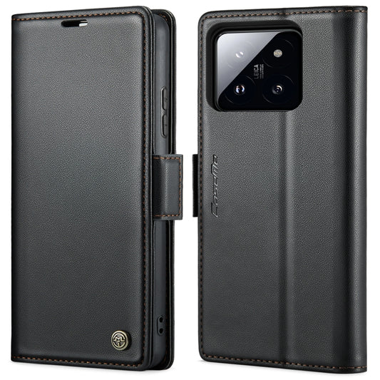 For Xiaomi 14 CaseMe 023 Butterfly Buckle Litchi Texture RFID Anti-theft Leather Phone Case(Black) - 14 Cases by CaseMe | Online Shopping South Africa | PMC Jewellery | Buy Now Pay Later Mobicred