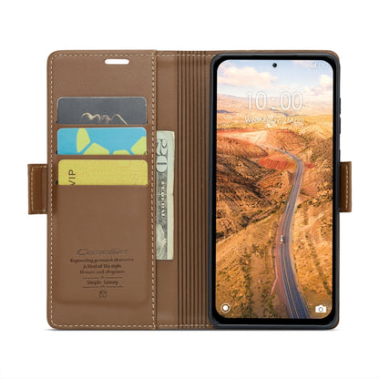 For Xiaomi Redmi Note 13 5G CaseMe 023 Butterfly Buckle Litchi Texture RFID Anti-theft Leather Phone Case(Brown) - Xiaomi Cases by CaseMe | Online Shopping South Africa | PMC Jewellery | Buy Now Pay Later Mobicred