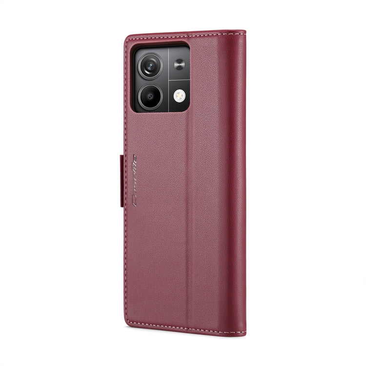 For Xiaomi Redmi Note 13 5G CaseMe 023 Butterfly Buckle Litchi Texture RFID Anti-theft Leather Phone Case(Wine Red) - Xiaomi Cases by CaseMe | Online Shopping South Africa | PMC Jewellery | Buy Now Pay Later Mobicred