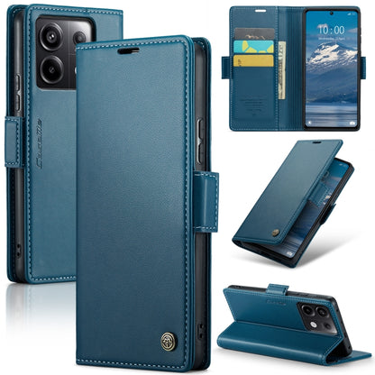 For Xiaomi Redmi Note 13 Pro 5G CaseMe 023 Butterfly Buckle Litchi Texture RFID Anti-theft Leather Phone Case(Blue) - Xiaomi Cases by CaseMe | Online Shopping South Africa | PMC Jewellery | Buy Now Pay Later Mobicred