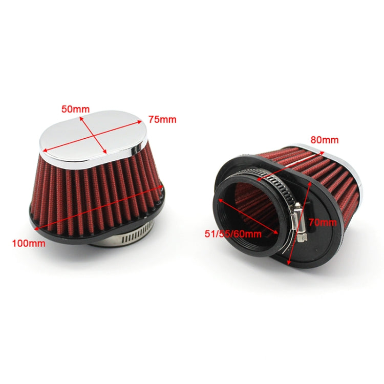 60mm XH-UN073 Mushroom Head Style Car Modified Air Filter Motorcycle Exhaust Filter(Black) - Air Intake System by PMC TechLife | Online Shopping South Africa | PMC TechLife