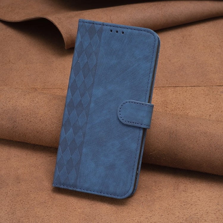 For Samsung Galaxy S24 5G Plaid Embossed Leather Phone Case(Blue) - Galaxy S24 5G Cases by PMC TechLife | Online Shopping South Africa | PMC TechLife