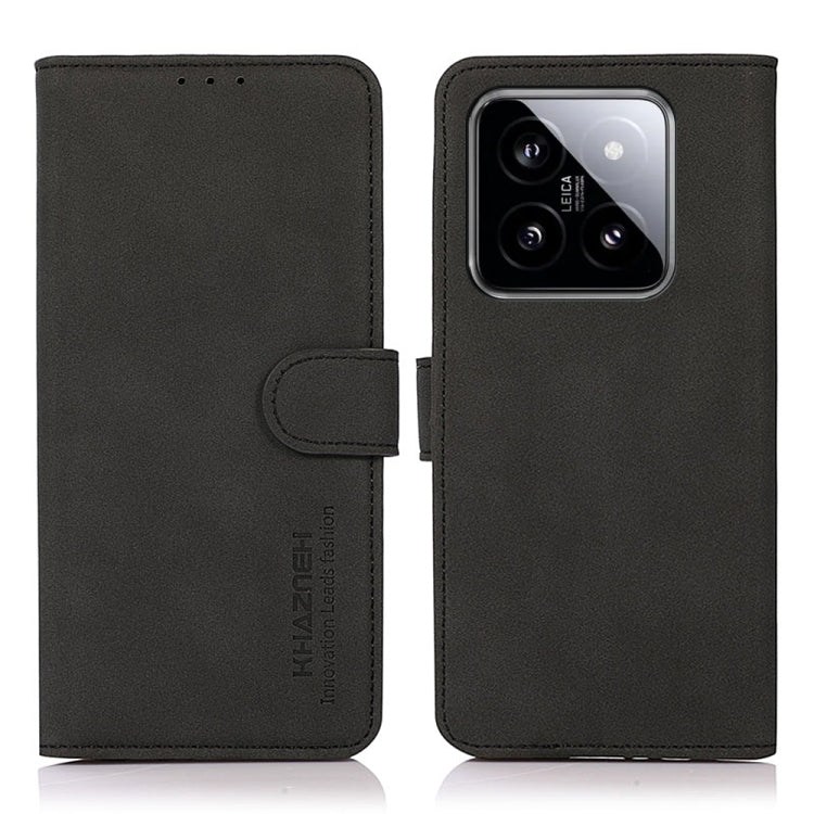 For Xiaomi 14 KHAZNEH Matte Texture Leather Phone Case(Black) - 14 Cases by PMC TechLife | Online Shopping South Africa | PMC TechLife | Buy Now Pay Later Mobicred