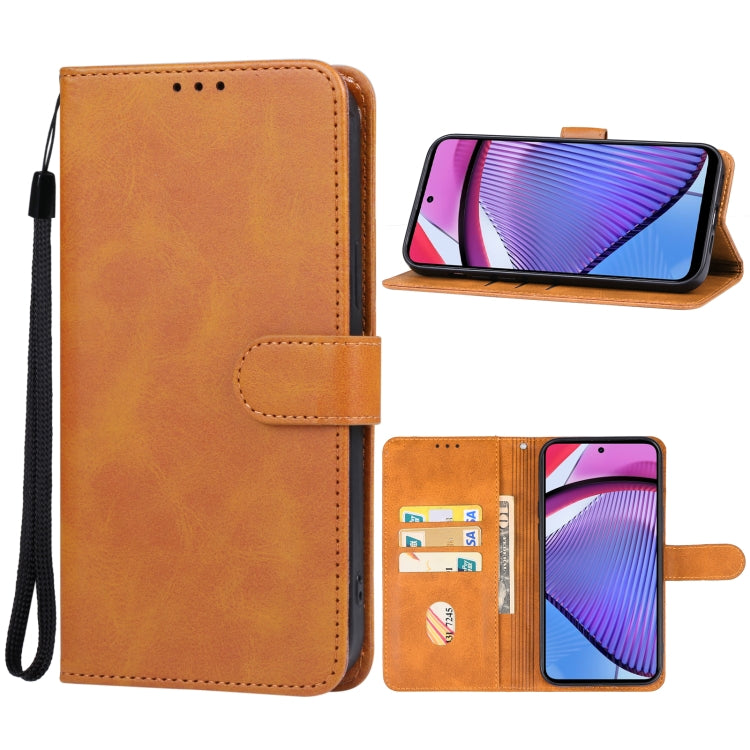 For Motorola Moto G Power 5G 2024 Leather Phone Case(Brown) - Motorola Cases by PMC Jewellery | Online Shopping South Africa | PMC Jewellery | Buy Now Pay Later Mobicred