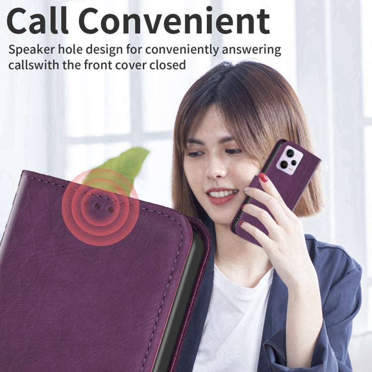 For Xiaomi Redmi Note 12 Pro Global Plaid Embossed Leather Phone Case(Purple) - free shipping - PMC TechLife - Order now!