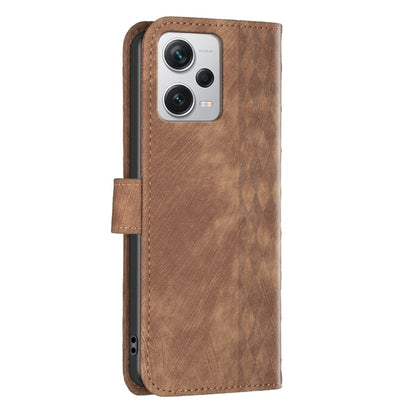 For Xiaomi Redmi Note 12 Pro+ Global Plaid Embossed Leather Phone Case(Brown) - Xiaomi Cases by PMC Jewellery | Online Shopping South Africa | PMC Jewellery | Buy Now Pay Later Mobicred