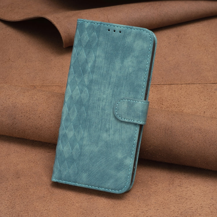 For Xiaomi Redmi Note 13 4G Global Plaid Embossed Leather Phone Case(Green) - Note 13 Cases by PMC TechLife | Online Shopping South Africa | PMC TechLife | Buy Now Pay Later Mobicred