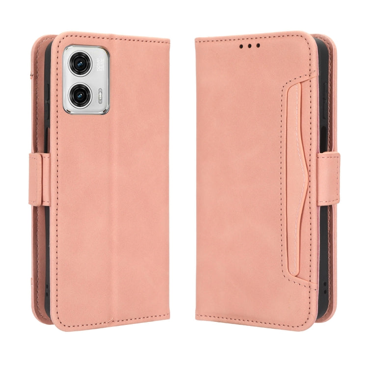 For Motorola Moto G 5G 2023 Skin Feel Calf Texture Card Slots Leather Phone Case(Pink) - Motorola Cases by PMC Jewellery | Online Shopping South Africa | PMC Jewellery | Buy Now Pay Later Mobicred